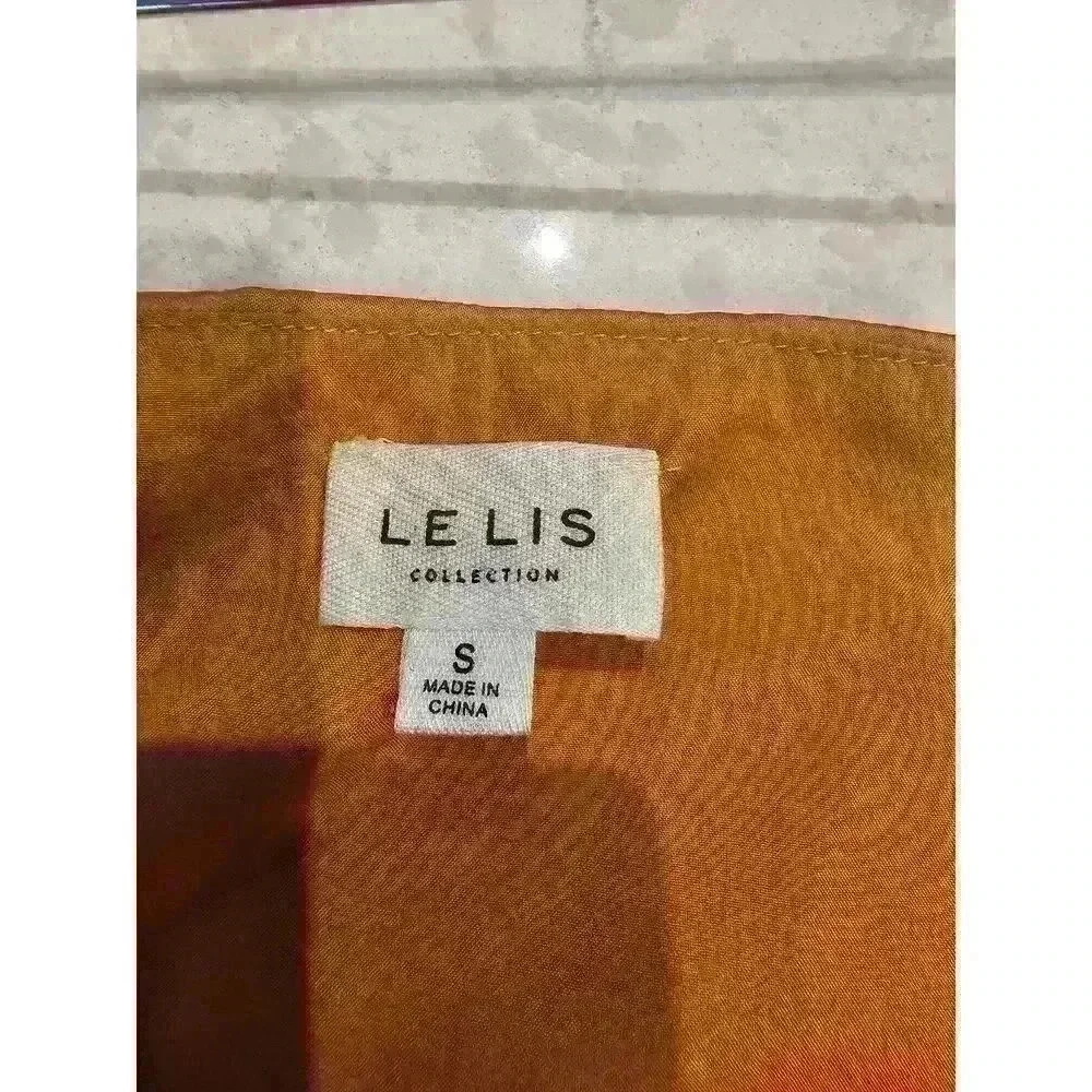 Lelis Bronze orange satin silk skirt. Sz Small